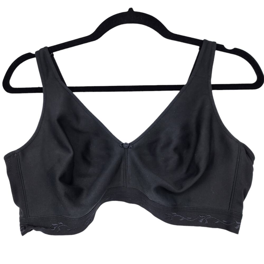 Cacique Black Wire Free Full Coverage Back Closure Lightly Lined Bra Size 40DD